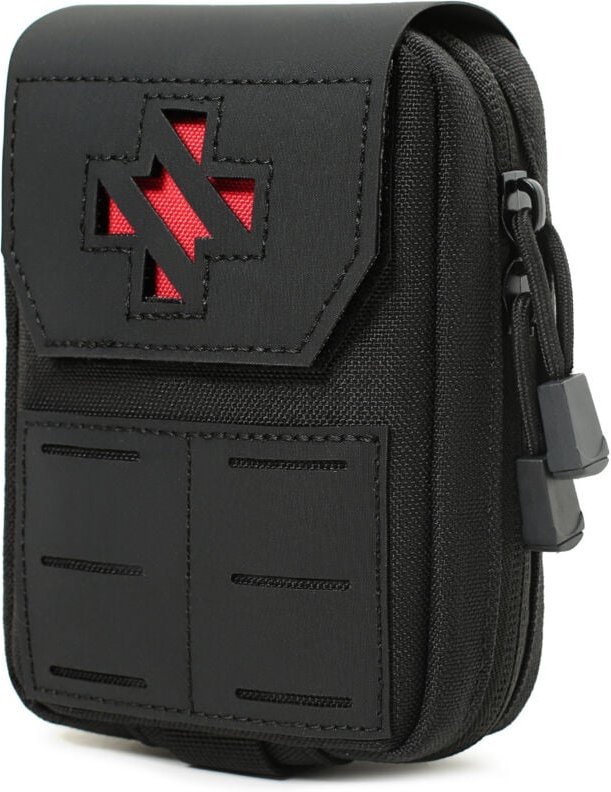 Taktische Sanitätstasche – Erste-Hilfe-Set & abnehmbares IFAK Molle-kompatibel 1000D Nylon D-Ring-Schloss (Schwarz)