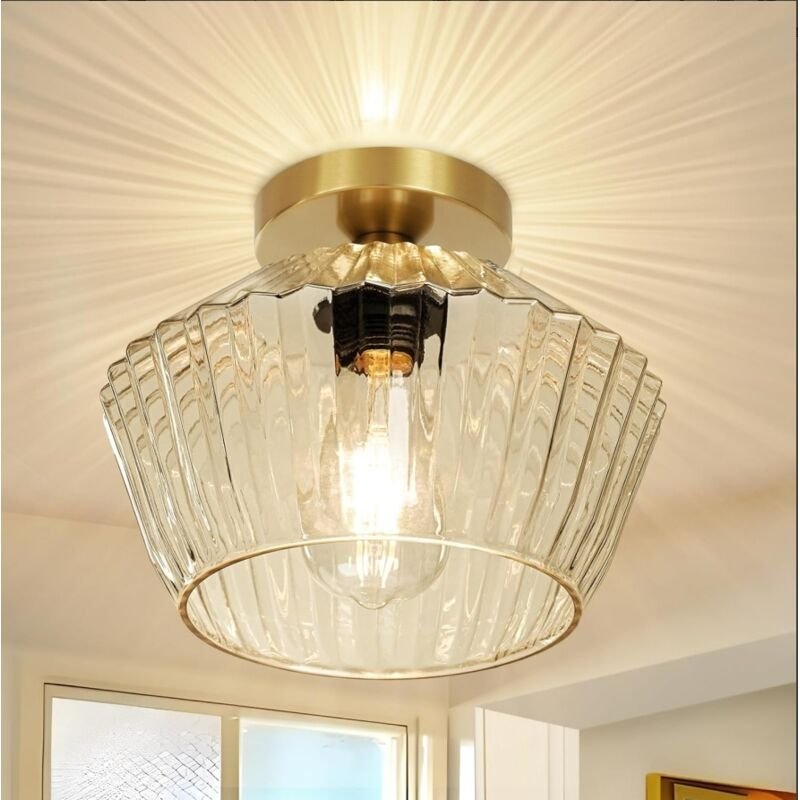 Moderne vergoldete Deckenleuchte, Kristall-Kronleuchter mit E27-Sockel – 3 einstellbare Lichtfarben – 60W flimmerfrei – ...