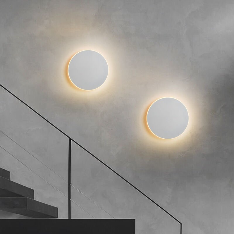 LED-Wandlampe, berührungsempfindliche Wandleuchte, rund, schwarz/weiß, Nachtlicht, Schlafzimmer, Nachttisch, Treppenhaus...