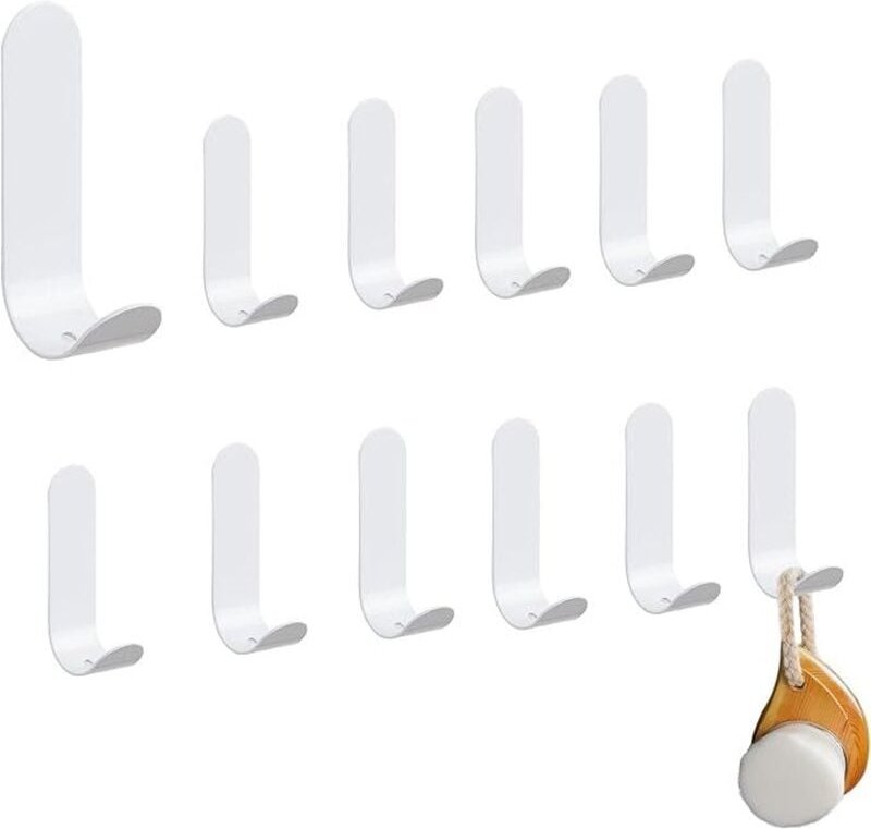 10 Stück Haken Selbstklebend, Klebehaken Edelstahl SUS304, Wasserdicht Rostfrei Starker, Handtuchhaken Ohne Bohren für K...