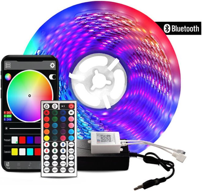 Aga24 - Aga Bluetooth rgb led Streifen 5m mit Treiber und Stromversorgung