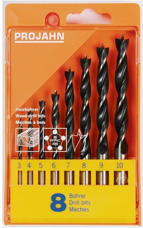 Holz Spiralbohrer Satz 8-tlg - Projahn