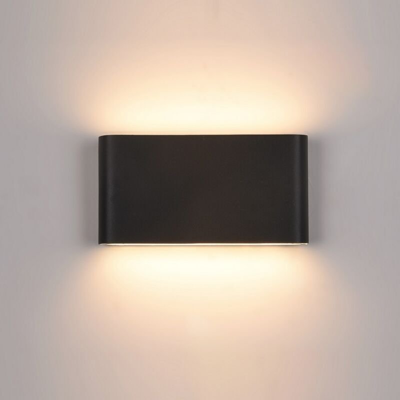 Italux - Romano - Moderne LED-Außenwandleuchte Schwarz, Warmweiß 3000K 720lm, IP44