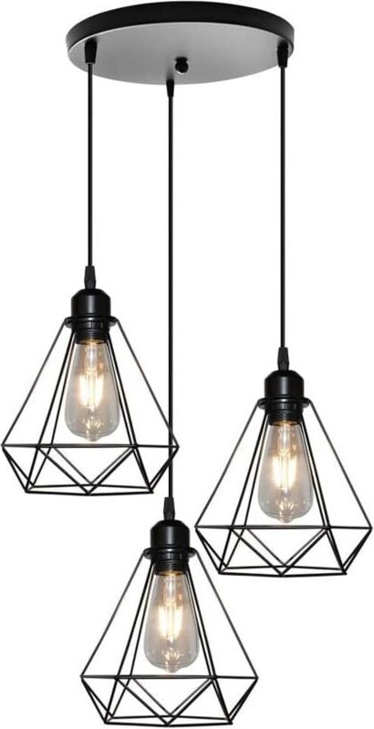 3 Flammig Industrielle Pendelleuchte E27 Höhenverstellbar Hängende Deckenleuchte für Wohnzimmer Esszimmer Flur