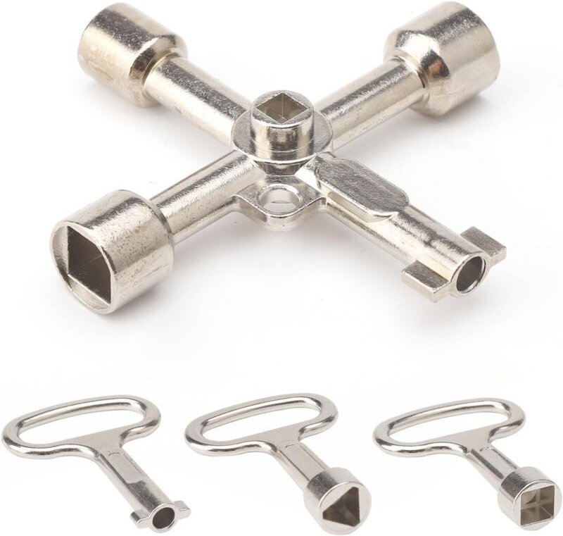 6-fach-Schaltschrankschlüssel, 8-mm-Dreieckschlüssel, Dreieckschlüssel, 3- und 4-seitige Schlüssel, Dreieck-Mülltonnensc...