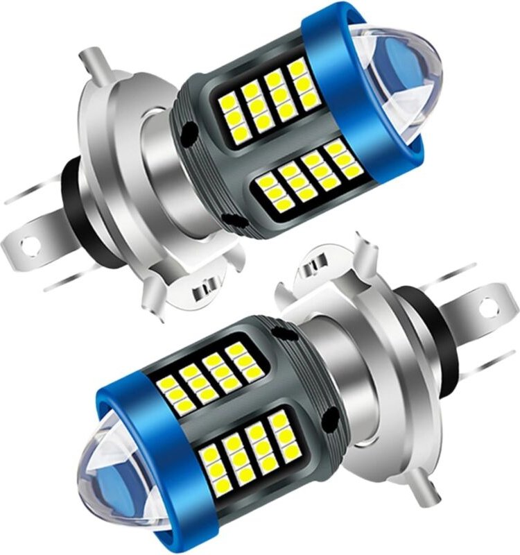 2er-Pack H4-LED-Lampen (1200 lm) mit Linse, ultrahelles Weißlicht (6000 K), 3030-Chip, 360°-Abstrahlwinkel für Abblend- ...