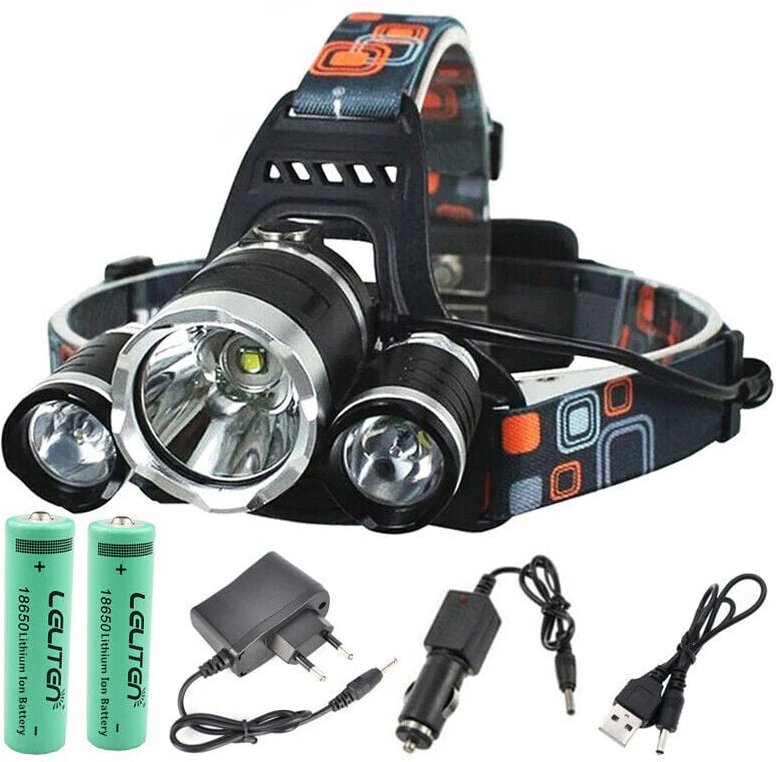 Stirnlampe LED-Stirnlampe Wiederaufladbare Zoom Angeln Scheinwerfer Taschenlampe Jagd Kopf Lampe Camping