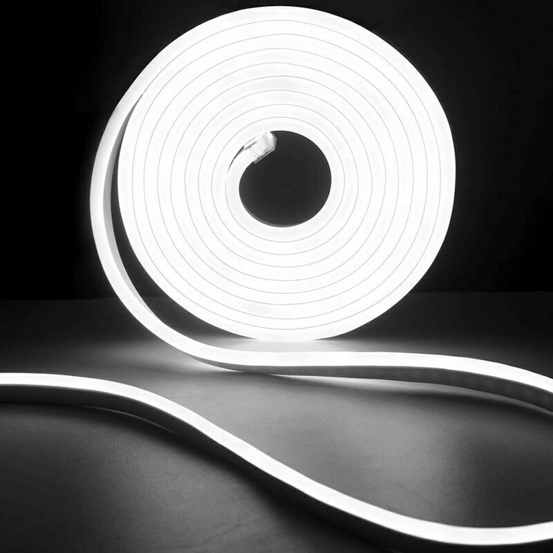 Thumbnail - Jalleria - Neon-LED-Streifen, 2 m, kaltweißer LED-Lichtstreifen, 220 v flexibler Neon-LED-Streifen, IP65, 120 LEDs\/M, f...