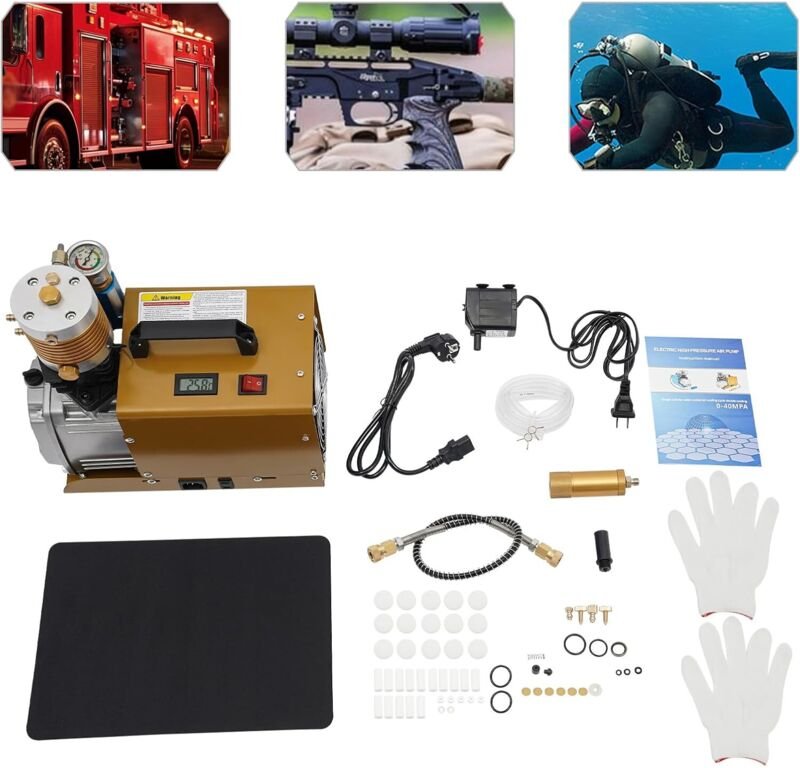 PCP Kompressor 300Bar Elektrische Hochdruck Luftkompressor Pumpe 220V Elektrische Pumpe für 0-6.8L, Paintball und Tauchf...