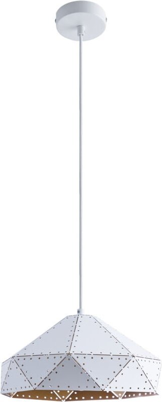 Pendelleuchte Hängelampe Esszimmer Esstischlampe Steampunk Lampe Textilkabel E27 ohne Leuchtmittel, Weiß-Gold - Paco Hom...