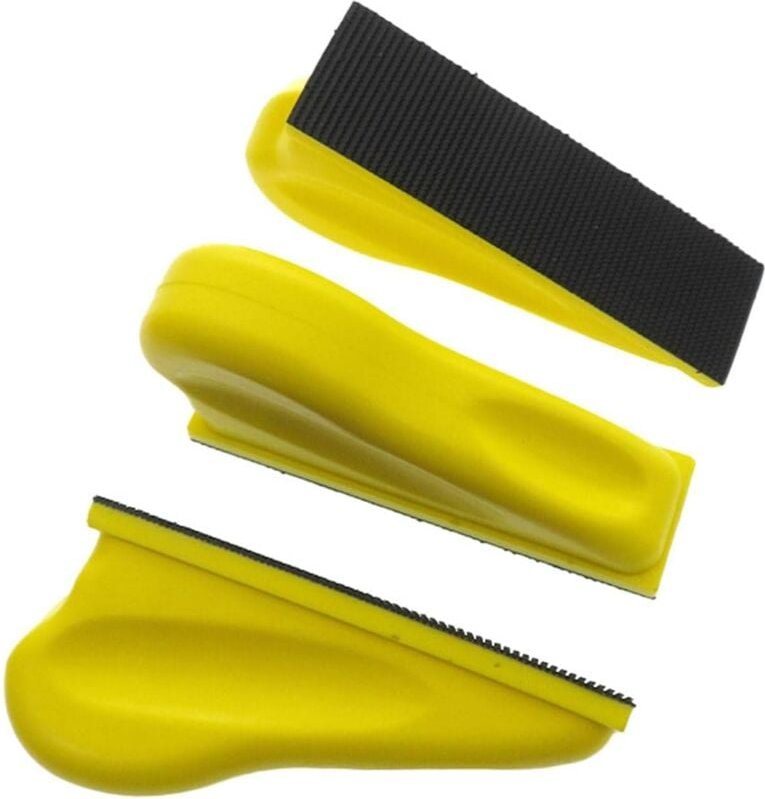 3-teiliger Mikroschleifer – manueller Schleifblock für Klettscheiben, tragbares Schleifmauspad für Holzbearbeitung, Möbe...