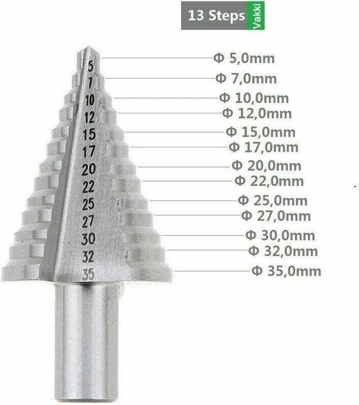 Gabrielle - HSS-Stufensenker, titanbeschichteter Doppelnut-Senker (5 mm–35 mm), robust, ideal für Schraubenzieher beim B...