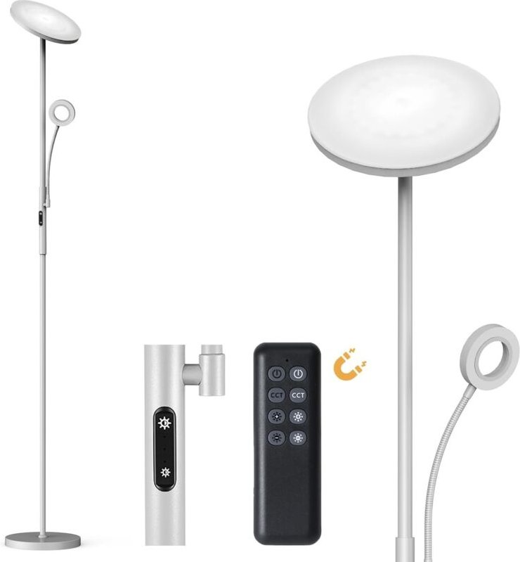 Modlicht LED Stehlampen 175cm Stehleuchte 30W mit Leselampe 5W Fernbedienung Touch-Steuerung Sofa Stehleuchte für Schlaf...