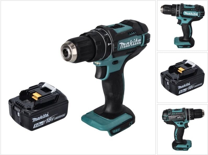 Dhp 482 T1 Akku Schlagbohrschrauber 18 v 62 Nm + 1x Akku 5,0 Ah - ohne Ladegerät - Makita