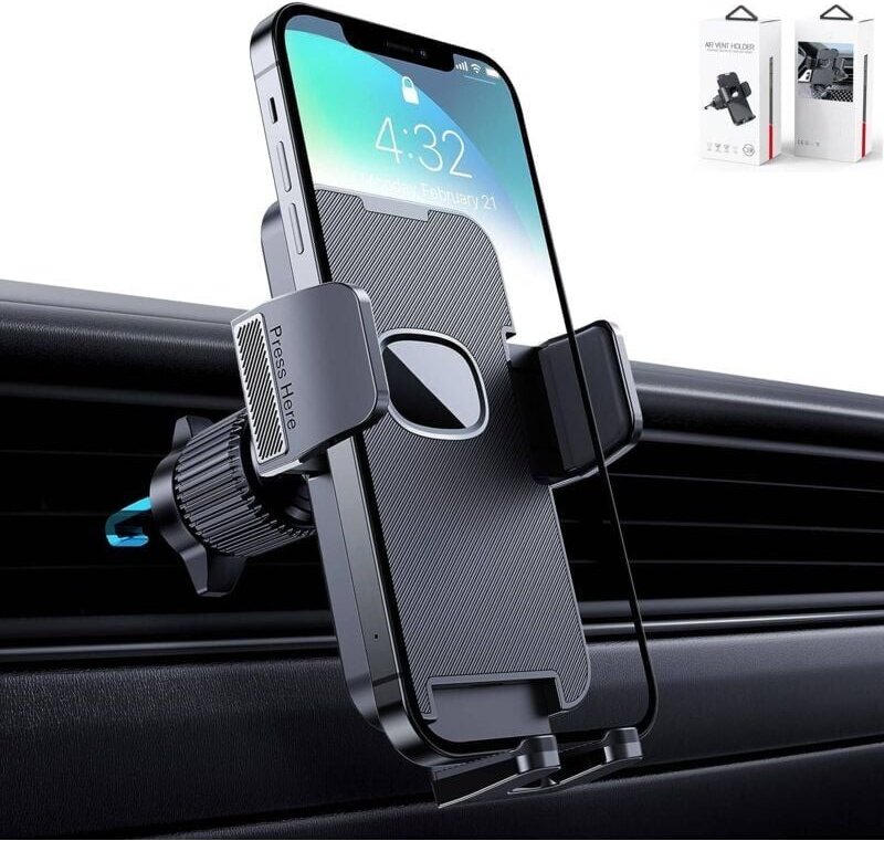 Autotelefonhalter, 360 Grad drehbarer Autotelefonhalter für die Autolüftung, Auto-GPS-Halterung (schwarz)