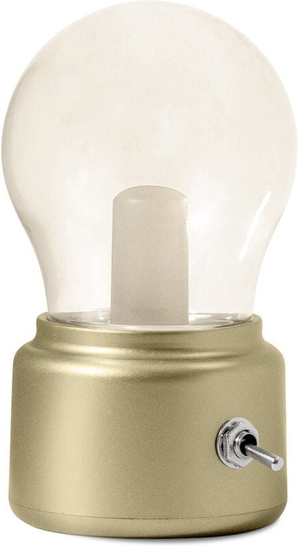 Privatefloor - Tragbare wiederaufladbare Lampe - Vintage Gold - abs, Kristall - Gold
