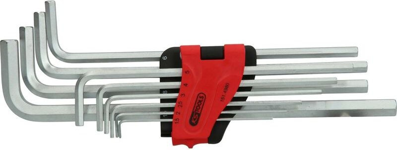 Innensechskant-Winkelstiftschlüssel-Satz, extra lang, 10-tlg