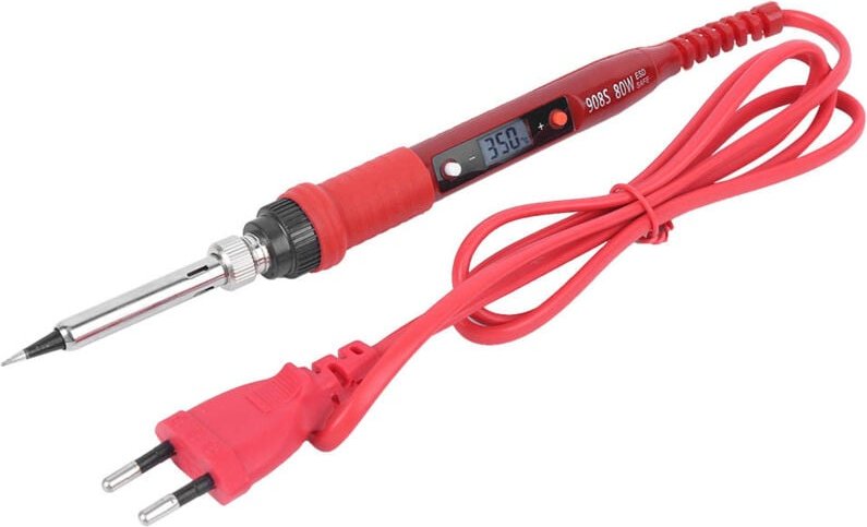 Elprico Lötkolben, 110-240V 80W Temperatureinstellbares digitales Lötgerät mit LCD-Bildschirm (EU-Stecker)