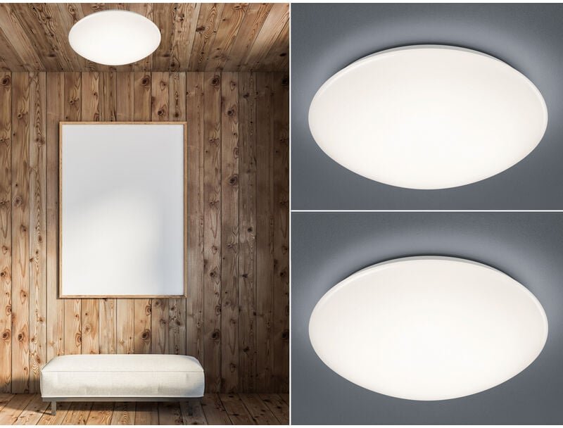 Trio Leuchten - led Deckenleuchte 2er Set in Weiß IP44 Badlampen, ø 37cm