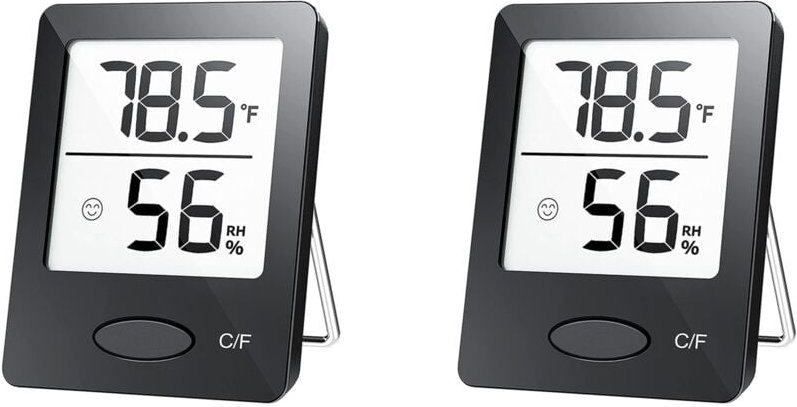 2X Hygrometer-Thermometer für Den Innenbereich, Raumthermometer mit Großem LCD-Display, Feuchtigkeitsmonitor für Das Hom...