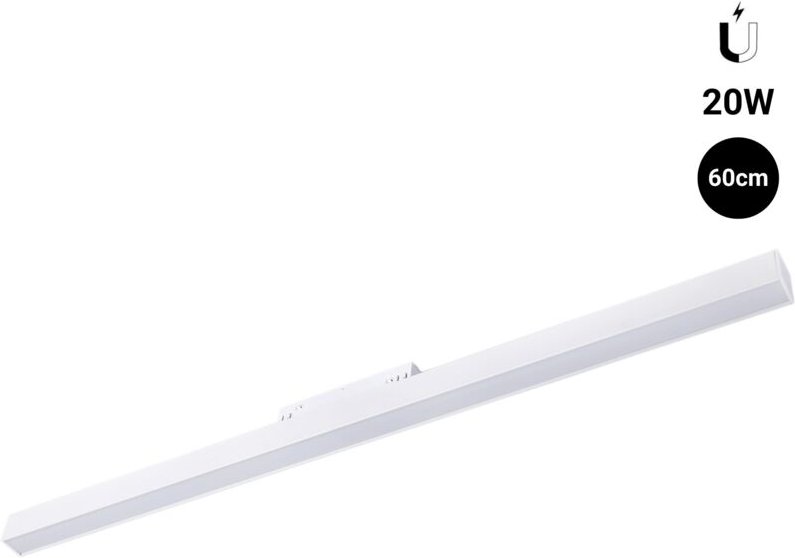 Opale led- Schienenleuchte für Magnetschiene 48V - 20W - Weiß