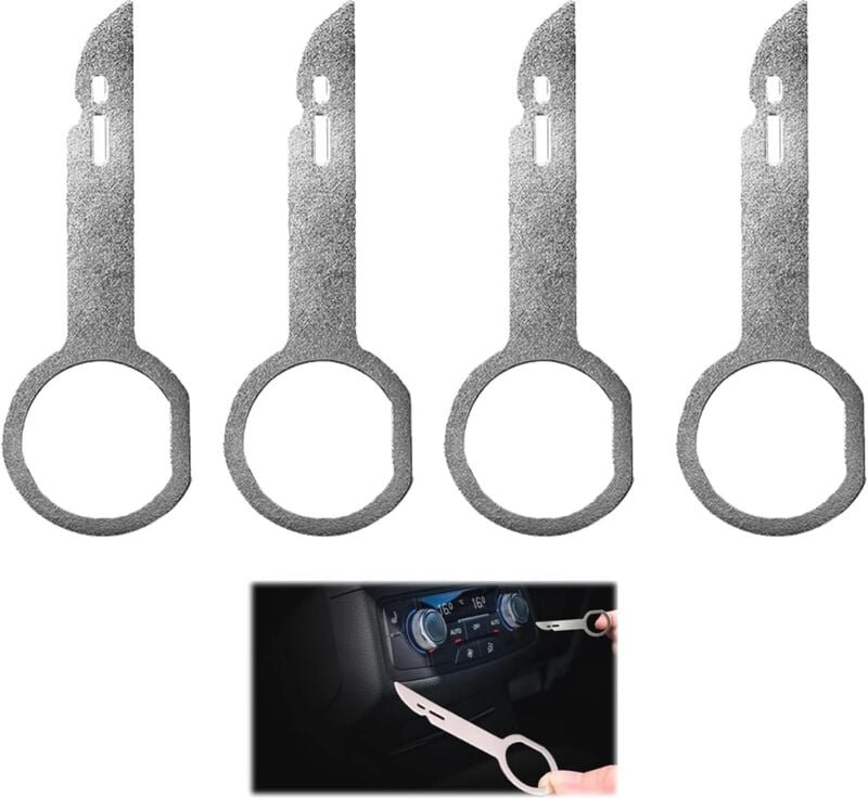 4 Stück Autoradio Ausbauwerkzeug, Radio Entriegelungswerkzeug, Kompatibel für VW für Ford für Mercedes Radios AutoRadio ...