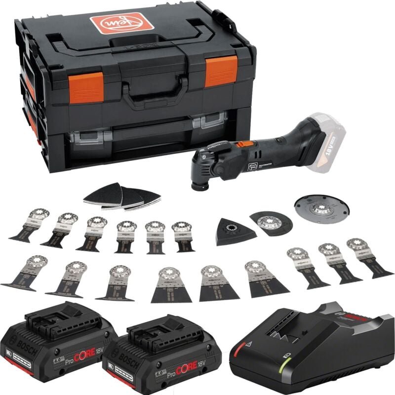 Fein - Akku-MULTIMASTER amm 500 Plus top black edition as / 2x 4,0 Ah Akku ProCORE + Ladegerät in L-Boxx