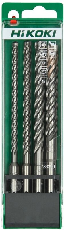 HiKOKI VHM-Hammerbohrerset SDS-plus 4-Schneider (4-tlg.), 6/8/10/12 x 165 mm