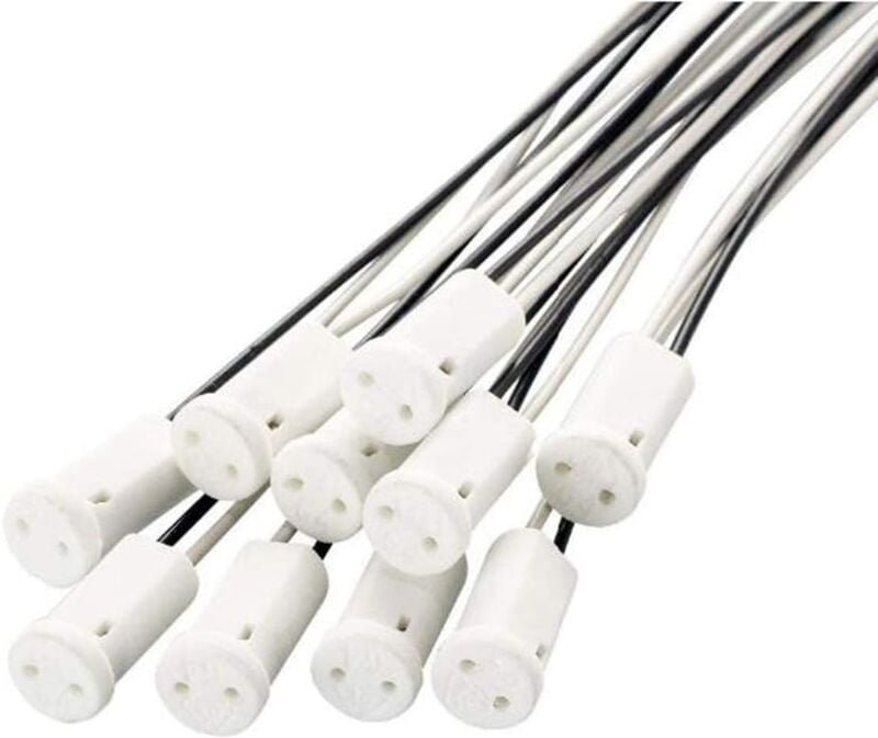 Thumbnail - Memkey - 20 Stück G4-Lampenfassung 10 cm, G4-Lampen-Keramik-Sockelhalter 12 v G4-Halogenfassungen für Quarzlampen, Halog...