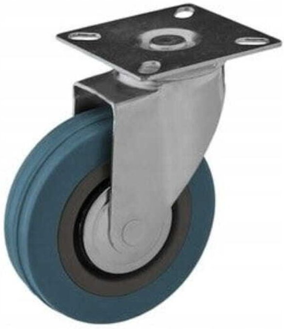 Lenkrollensatz mit 50 mm Lochaufnahme, Kunststoff-Gummi