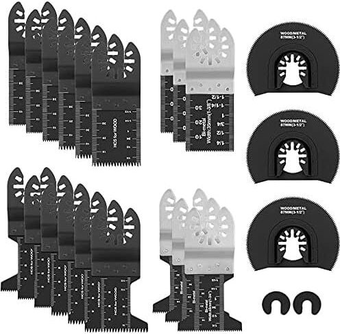 Ersandy - 23-teiliges oszillierendes Sägeblatt-Set, professionelles Universalwerkzeug für Holz/Metall/Kunststoff, Schnel...