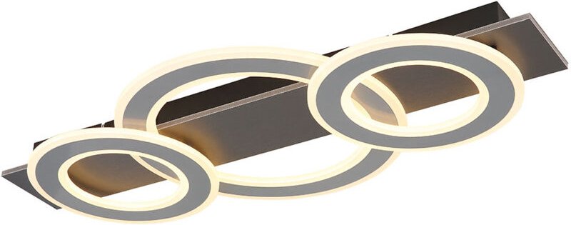 Deckenleuchte Deckenlampe Wohnzimmer Esszimmerleuchte anthrazit grau LED, Metall Acryl, 1x LED 50W 2300Lm 3000K, LxBxH 7...