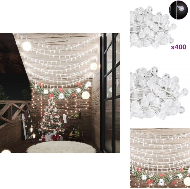Thumbnail - Lichterkette Kugeln 40 m 400 led Kaltweiß 8 Funktionen - Lichterkette - Lichterketten - Leuchtkette - Leuchtketten