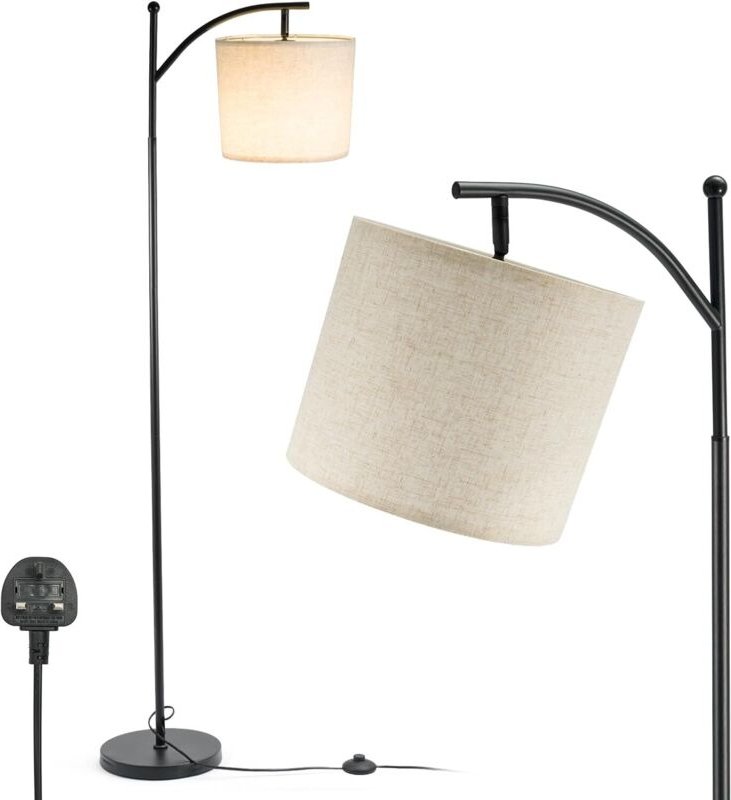 Trintion dimmbare Stehlampe mit Leinenschirm, 165 cm modernes Stehlicht für Wohnzimmer und Schlafzimmer, 3 Farbtemperatu...