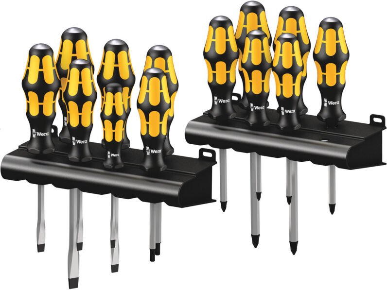 Wera - Big Pack 900 Schraubendrehersatz Kraftform Schraubmeißel + Rack, 13-teilig