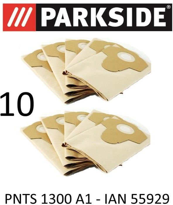 Thumbnail - 10 Parkside Staubsaugerbeutel 20 l pnts 1300 A1 Lidl ian 55929 braun 906-05