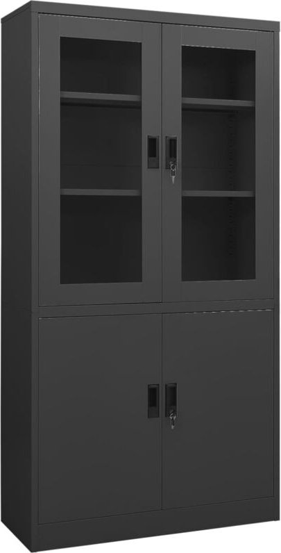 Büroschrank Anthrazit 90x40x180 cm Stahl - Vidaxl