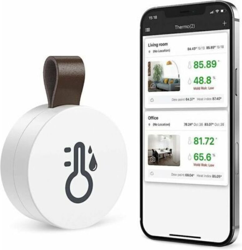 Bluetooth-Thermometer-Hygrometer, kabelloses Mini-Thermo-Hygrometer für den Innenbereich mit Datenexportfunktion, kompat...