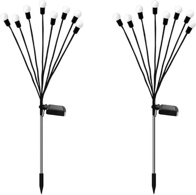 2er-Pack Solar-Glühwürmchenlichter, 8 LEDs, wasserdicht, Sternenlichter für Garten, Wege, Landschaften, Außenbereich, wa...