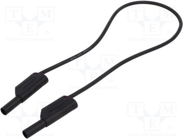 Prüfkabel mit Bananenstecker 4mm 32amp Schwarz 0,5 Meter Vsfk85002550-sw