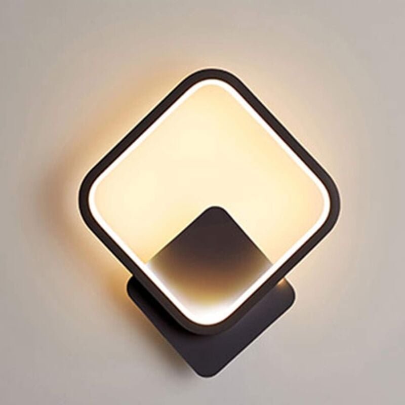 LED-Wandleuchte für den Innenbereich, quadratische Wandlampe, 12 w, Warmweiß 3000 k, moderne Wandleuchte für Treppenhaus...