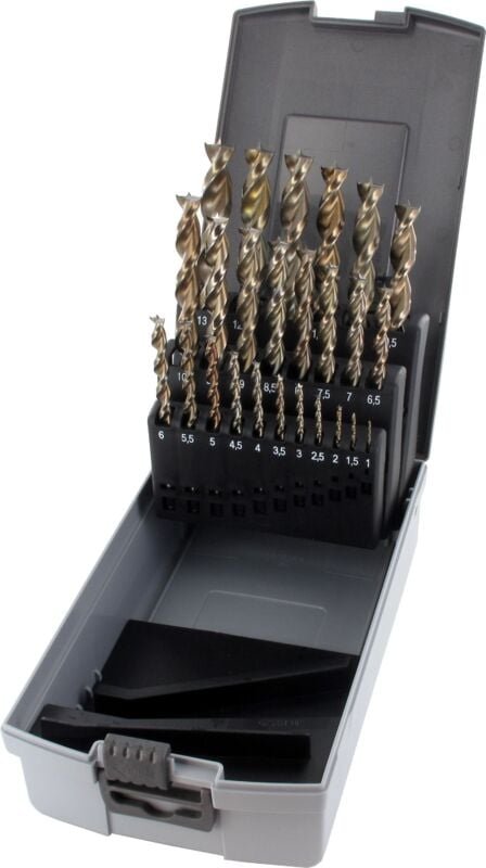 Spiralbohrer Set für Holz, 25-teilig, hss, Holzbohrer 1-13 mm, mit Box - Famag