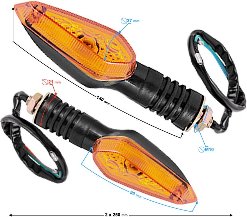 Hintere Blinker, Glühbirnen mit Blinkerglas für Fighter 2018