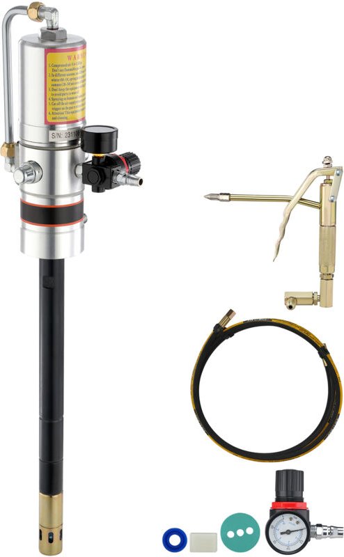 Mophorn - Fettpumpe – Druckverhältnis 50:1, luftbetrieben mit 13-Fuß-Schlauch und Fettpresse. Tragbarer, um 360° schwenk...