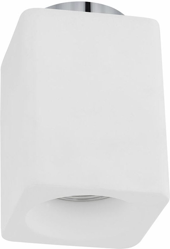 Deckenleuchte Deckenspot Wohnzimmerlampe 1 flammig modern Deckenlampe aus Gips, weiß verchromt, 1x GU10, LxBxH 8,2x8,2x1...