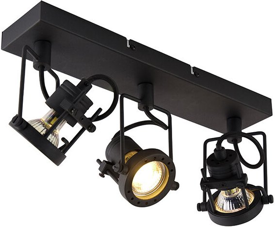 Industriespot schwarz 3-flammig - Suplux