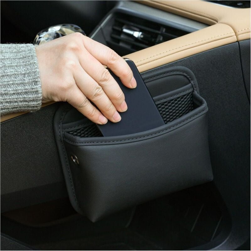 Thumbnail - Auto-Seitentaschen-Organizer aus PU-Leder – Universal-Handyhalterung – für Autositz – Aufbewahrungszubehör für die Autot...