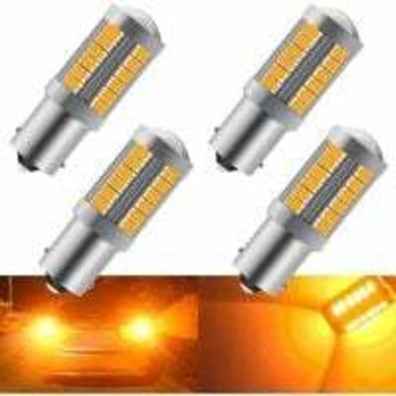 4 Stück bernsteinfarbene 1156 BAU15S PY21W LED-Birnen, 900 lm, superhelle Blinker vorne und hinten für Auto, Anhänger, L...