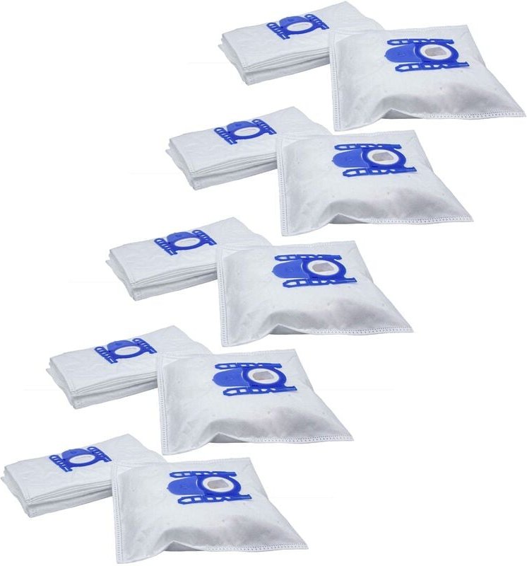 50x Staubbeutel kompatibel mit Bosch Activa 60 - 69 Staubsauger - 27cm x 20cm Blau Weiß - Vhbw