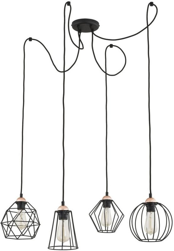 TK Galaxy Spider Wire Frame Cluster Pendelleuchte Deckenleuchte Schwarz 4xE27